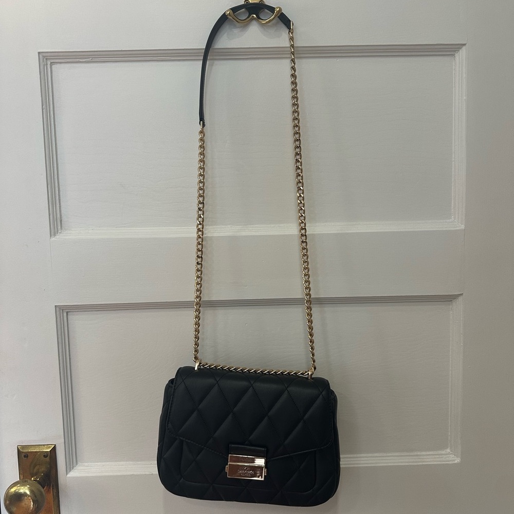 Kate Spade Quilted Black Shoulder Bag with Gold Chain - Picture 5 of 16